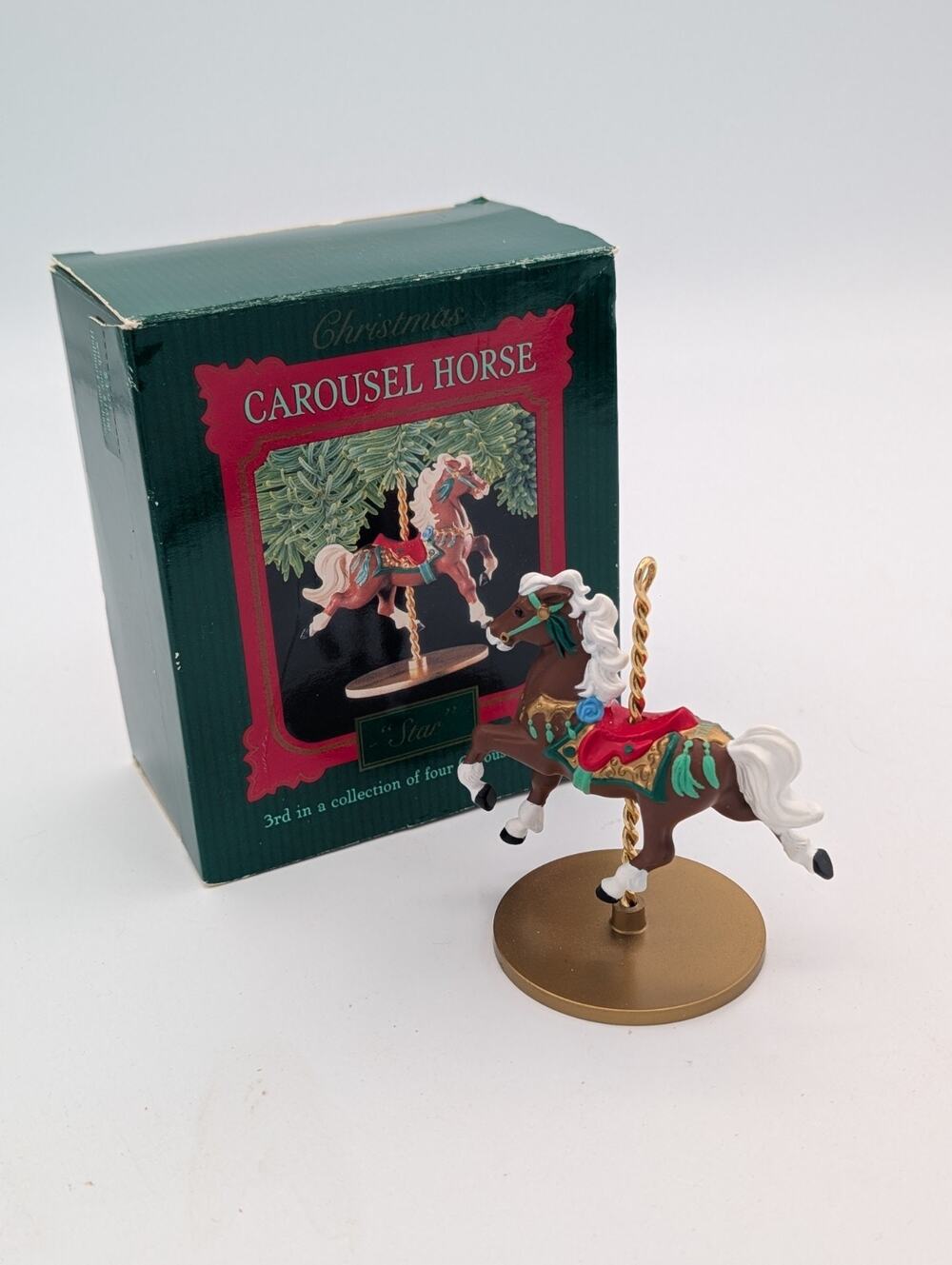 Hallmark Carousel Horse "Star" Christmas Ornament VTG MIB 1989